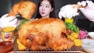 ASMR MUKBANG  겉바속촉 시장st 옛날 통닭 🍗 어니언크림소스 칠리소스 치즈소스 푹 찍어서 먹방 Super Crispy Whole Fried Chicken [upl. by Ardnuaet247]