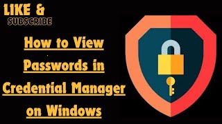 How to View Passwords in Credential Manager on Windows [upl. by Piper]