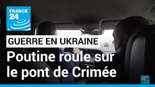 Vladimir Poutine roule sur le pont de Crimée  Première visite dans la péninsule annexée [upl. by Gino]