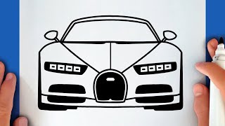 HOW TO DRAW A BUGATTI CHIRON [upl. by Savannah]