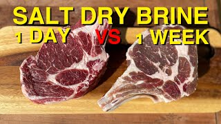 Salt Dry Brined Steak 1 Day VS 1 WeekDry Brine Experiment [upl. by Saerdna756]