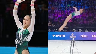 Kaylia Nemour ALG 🥈 Silver Medal  15033 Uneven Bars Final  reaction  World Championships 2023 [upl. by Anikat644]