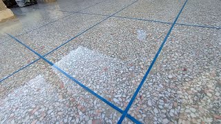 Finishing and polishing terrazzo floors with ease [upl. by Aohsoj]