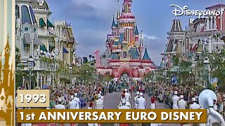 Disneyland Paris 1993 1st Anniversary of Euro Disney [upl. by Prentiss]