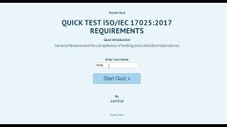 ISOIEC 17025 2017 requirements Laboratory Quiz with answer online [upl. by Sirotek604]