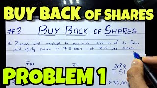 3 Buy Back of Shares  Problem 1  BCOM  CMA  CA INTER  By Saheb Academy [upl. by Eliott]