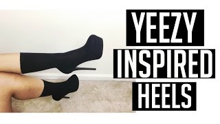 DIY Yeezy Sock Heels  Yeezy Inspired Sock Heels Tutorial [upl. by Wyndham152]