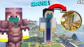 I Build A House Inside My STATUE In Minecraft Survival  Mcaddon Survival Series 11 [upl. by Cristie]