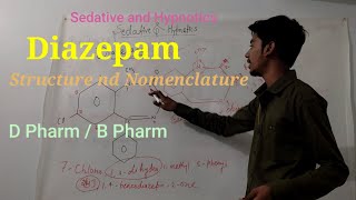 Diazepam  Sedative and Hypnotics  Structure with nomenclature  Pharmaceutical Chemistry [upl. by Aindrea]