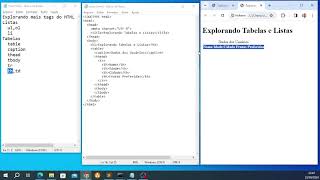 02  Introdução ao HTML Criando Tabelas e Listas [upl. by Emoryt523]