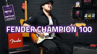 Fender Champion 100 Guitar Amplifier Combo  A Solid State Amp For Tone Purists [upl. by Neelyaj]