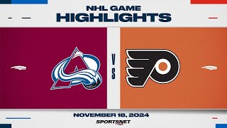 NHL Highlights  Avalanche vs Flyers  November 18 2024 [upl. by Akeimat929]