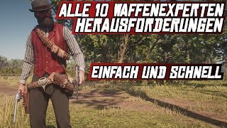 ALLE 10 WAFFENEXPERTEN HERAUSFORDERUNGEN  GUIDE  RED DEAD REDEMPTION 2 [upl. by Hajidahk839]