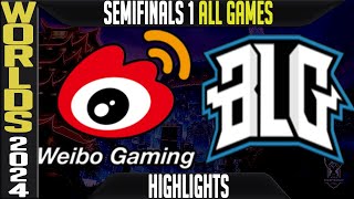 WBG vs BLG Highlights ALL GAMES  LoL Worlds 2024 Knockouts Semifinals  Weibo vs Bilibili [upl. by Kornher]