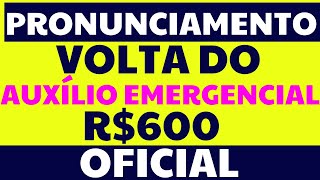 URGENTE VOLTA DO AUXÍLIO EMERGENCIAL 600 É DEFINIDA OFICIALMENTE [upl. by Richara906]