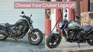 Kawasaki Vulcan S 650 Vs Honda Rebel 1100 Comparison  Cruiser Clash [upl. by Llekcm778]