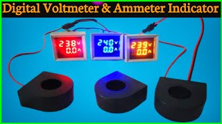 Digital Voltmeter Ammeter Indicator  Voltage meter and Ammeter Connection Single Phase  Ammeter [upl. by Weitman]