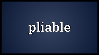 Pliable Meaning [upl. by Atrim440]