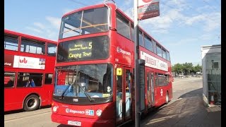 A ride on the Number 5 bus from Romford Station to Canning Town Station London [upl. by Dlarej874]