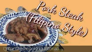 Pork Steak  Filipino Style lutong bahay   cooking tutorial [upl. by Atikehs]