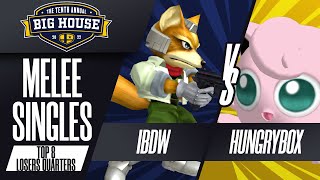 iBDW vs Hungrybox  Melee Singles Top 8 Losers Quarters  The Big House 10  Fox vs Jigglypuff [upl. by Eyar]