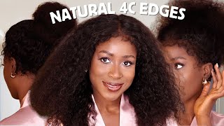 I Tried A Glueless Natural 4C Baby Hair Wig For The First Time  Hermosa Hair Wig Install [upl. by Jemy]