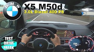 2020 BMW X5 M50d xDrive G05 400 PS TOP SPEED AUTOBAHN DRIVE POV [upl. by Aratak]