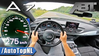 AUDI A7 30 TFSI ABT  TOP SPEED on AUTOBAHN NO SPEED LIMIT by AutoTopNL [upl. by Hbahsur947]