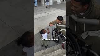 Little Girl Helps Disabled Dad Climb Down Stairs ❤️ [upl. by Nile]