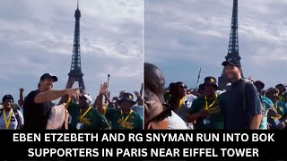 RWC Final 2023  Eben Etzebeth amp RG Snyman Run Into Lucky Springbok Supporters [upl. by Uzzia]