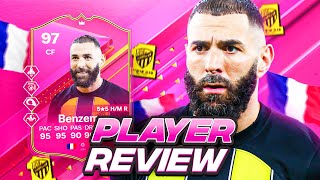 5⭐5⭐ 97 PREMIUM FUTTIES BENZEMA PLAYER REVIEW  FC 24 Ultimate Team [upl. by Novick]