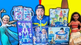 ABRINDO BRINQUEDOS DA FROZEN E DA MOANA JUNTOS [upl. by Bergen]