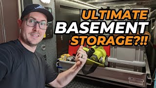 RV Basement Storage Tour amp Organizing Ideas Featuring MORryde Sliding Cargo Tray in My Fifth Wheel [upl. by Aihsakal964]