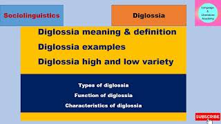 Diglossia Types of diglossia language and literature academy [upl. by Sephira]