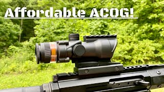 4x32 Tactical ACOG from Pinty A nice little fiber optic tactical rifle scope [upl. by Zebedee]