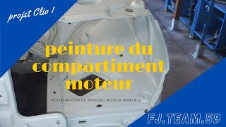 restauration berceau et peinture du compartiment moteur partie 1 projet Clio 1 [upl. by Andi]