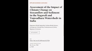 Assessment of the Impact of Climate Change on Streamflow and Sediment in the Nagavali  RTCLTV [upl. by Leahicm]