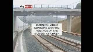 Spain Train Crash Moment Of Impact [upl. by Akcinahs]