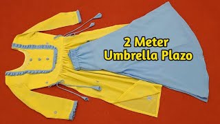 2 मीटर से अंब्रेला प्लाजो DIY 2 Meter Fabric Umbrella Palazzo Cutting And StitchingSkirt Plazo DIY [upl. by Iznek334]