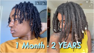 DETAILED 2 Year Visual Loc Journey  Thick Semi Freeform Locs [upl. by Eyr]