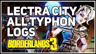 All Typhon Logs Lectra City Borderlands 3 [upl. by Airdnal]