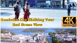 Sandvika Norway 🇳🇴Mai 2022 4K Ultra HDR Walking Tour and Drone View ⏯32min [upl. by Elbertina]