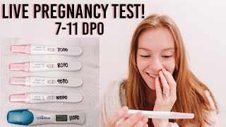 LIVE PREGNANCY TEST  FINDING OUT IM PREGNANT  711 DPO LINE PROGRESSION [upl. by Loresz262]