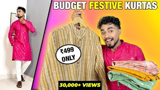 🔥Budget Wedding Kurtas for MEN Under 500  Festive SEASON Outfit Idea 2023  Amazon Haul [upl. by Teddie]