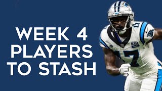 Players To Stash Week 4 Fantasy Football [upl. by Adhamh]