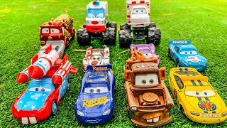 Looking for Lightning McQueen Cars Lightning McQueen Finn McMissile Doc Hudson Sheriff Sally [upl. by Rennie]