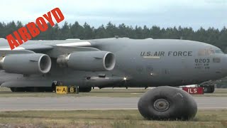 C17 Landing Joint Base LewisMcChord 2012 [upl. by Nauqel559]