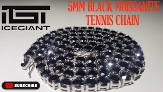 5mm Black Moissanite Tennis Chain by theigtofficial01 [upl. by Aisetra]