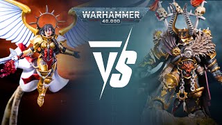 Adepta Sororitas Vs Chaos Space Marines 2000pts Warhammer 40K Battle Report [upl. by Sternick]