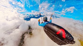 Paragliding Zell Am See Austria while playing in the clouds [upl. by Alakim]